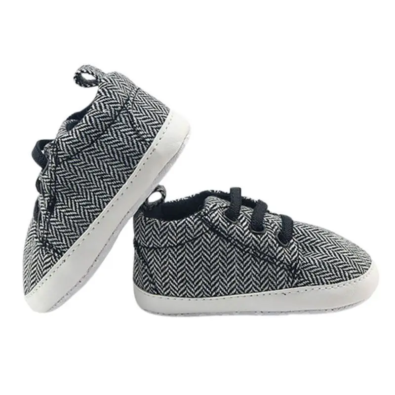

Infantil Baby Boy Shoes First Walkers Lace-Up Striped Baby Sneakers Boys Toddler First Walker Newborn Canvas Shoes