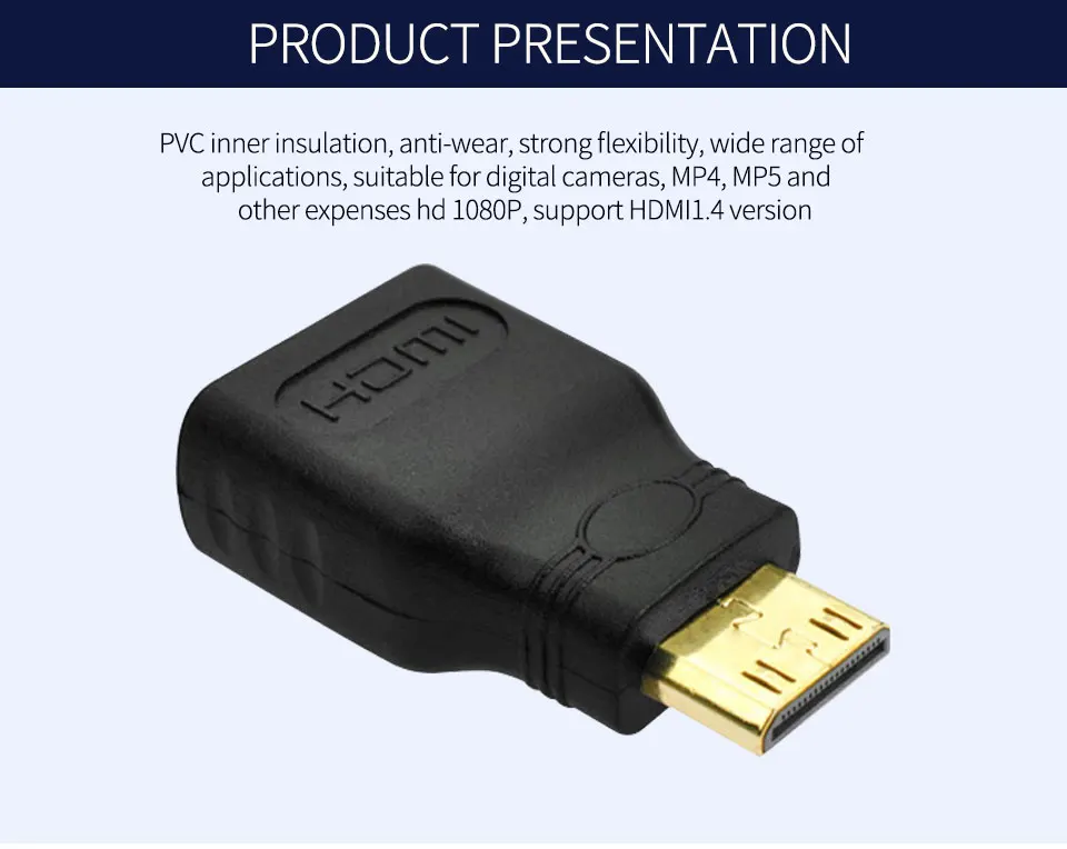  Mini HDMI to HDMI Adapter male to female Converter for HDMI HD 1080P Cable Adapter Device for HDTV etc (2)