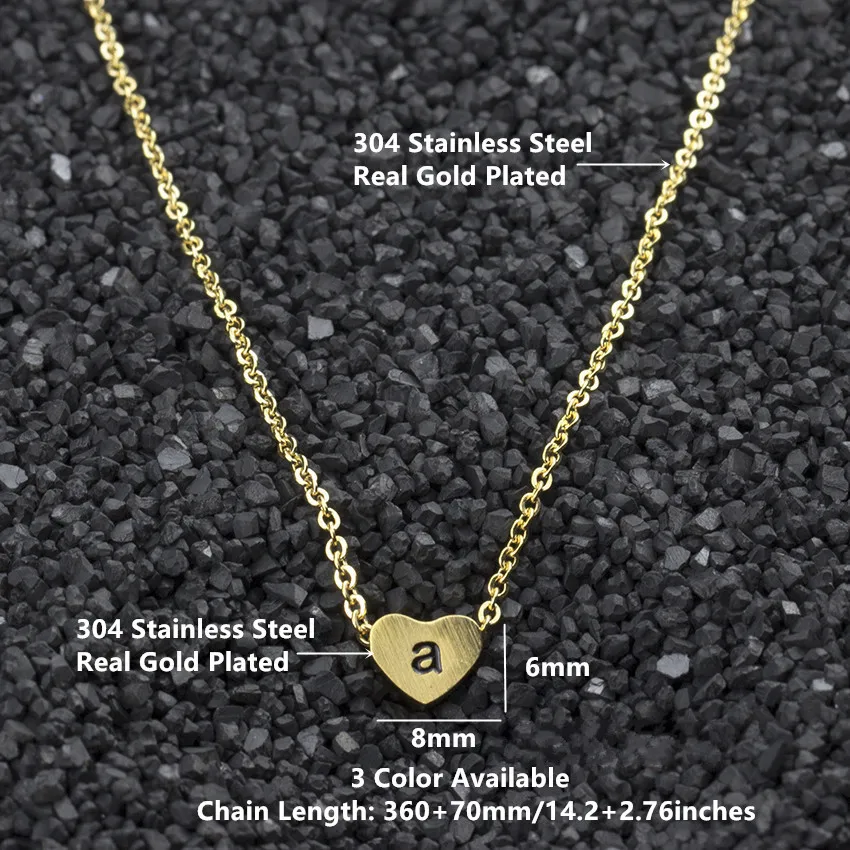 Tiny Heart Gold Initial a Necklace Gold Letter Necklace Initials Name Necklaces Pendant for Women Girls Best Birthday Gift