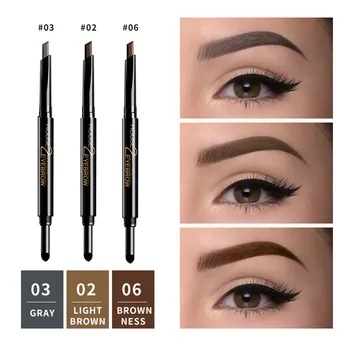 

ILISYA Double-end Automatic Eyebrow Pencil Waterproof Natural Long Lasting Brown Pigments Rotatable Eye Tattoo Pen Cosmetic