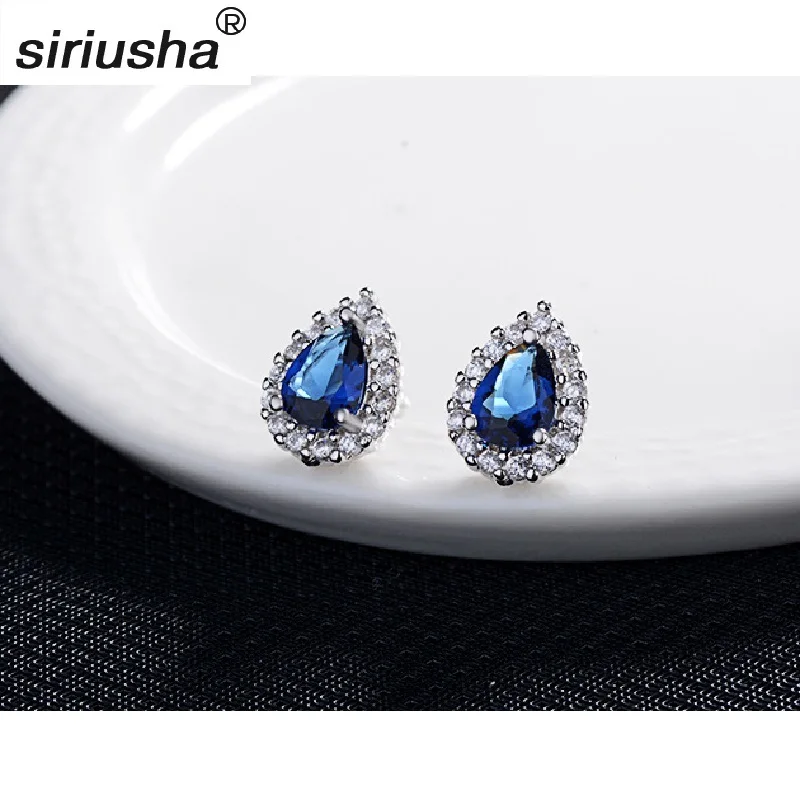 

Wholesale Europe and America Women's Joker Earrings Multicolor Rhinestones Pear Shape Temperament Ear Jewelry S184