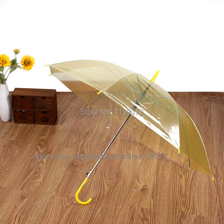20 шт Прозрачные Зонтики прозрачные ПВХ зонтики с длинной ручкой непромокаемый зонтик