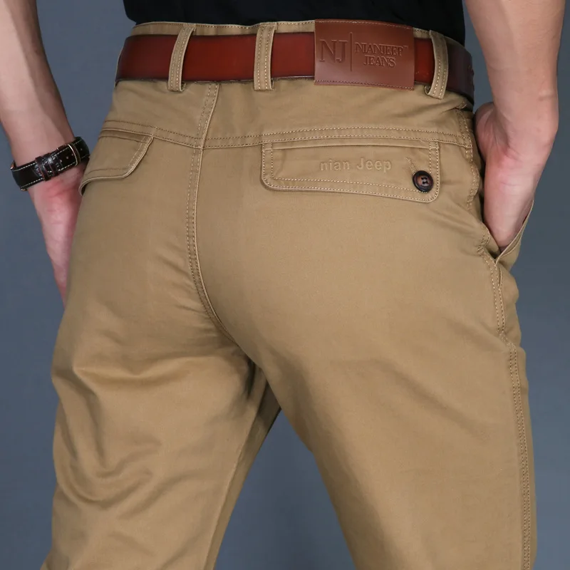  ICPANS Autumn Men Casual Pants Cotton Straight Mens Pants Black Army Khaki Man Trousers Plus Size 4