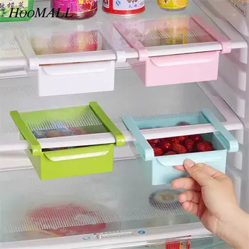 

Hoomall 1PC Refrigerator Storage Box Pull-out Drawer Fresh Sort Organizer Kitchen Food Container Fresh Spacer Layer Storage Rack
