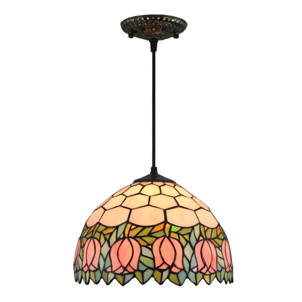 tulip flower tiffany peadant lamp stained glass modern pendant lamp