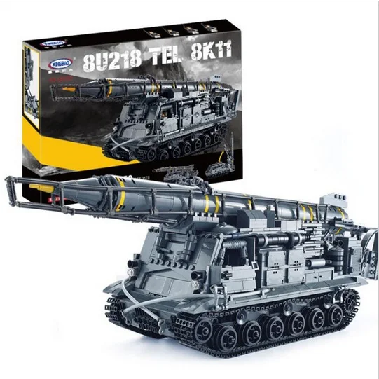 

Xingbao 06005 1750Pcs Military Series The 8U218 TEL 8K11 Set Building Blocks Bricks Kits Children Educational Boy`s Toys Gifts