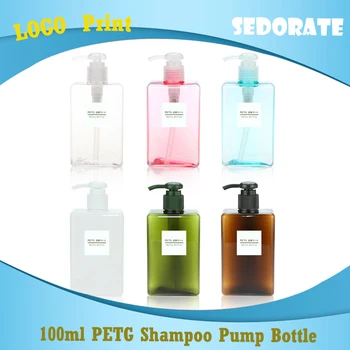 

Sedorate 20 pcs/Lot Empty Plastic Cosmetic Travel Refillable Bottle PETG 100ML Shampoo Pump Bottle Cosmetic Containers FY009