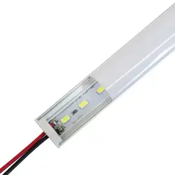 Светодиодные длинные лампы 50 см 5730 жесткая лента Кухня свет бар 36leds DC 24 В LED Жесткий Светодиодные ленты с U без каблука крышка 50 шт. 50 см