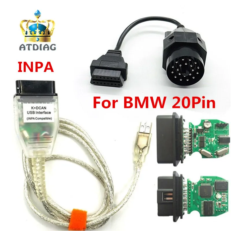 Для BMW INPA K CAN inpa K Dcan USB OBD2 интерфейс INPA Ediabas для BM/* W с 20pin разъемом! 20-контактный разъем