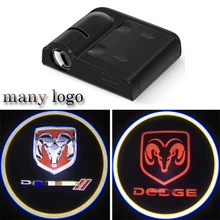 2 шт. светодиодный светильник с логотипом для двери автомобиля Dodge ram Charger 1500 Challenger Jeep проектор Ghost Shadow лампа