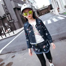 Children s New Autumn Girls Cowboy Suits Denim Baby Denim Jacket shorts Two Pieces Kids Clothing