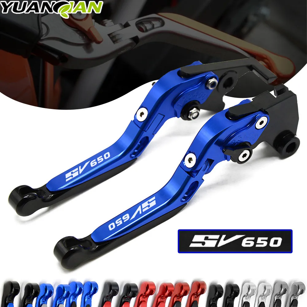 LOGO SV650 For SUZUKI SV650 SV 650 SV650/S 1999-2009 Motorcycle Accessories Folding Extendable Brake Clutch Levers 12 Colors