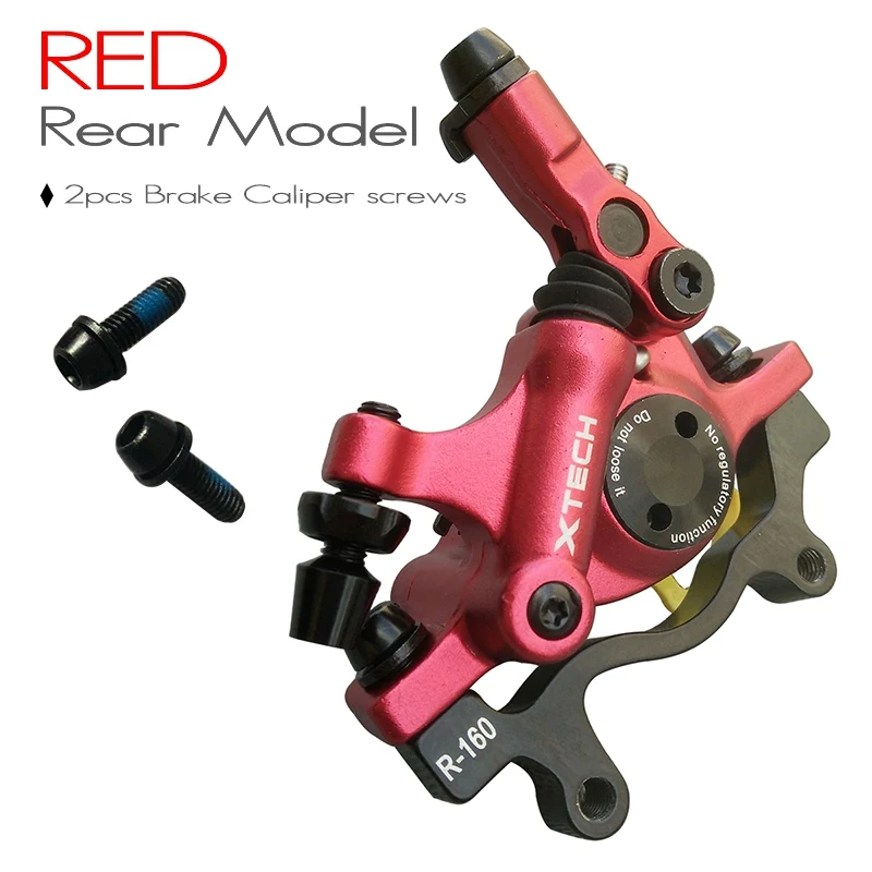 HB-100, комплекты тормозов для горного велосипеда, передняя и задняя линия, гидравлический дисковый тормоз, MTB тормоз для дорожного велосипеда, суппорты, левый и правый - Цвет: Red-Rear