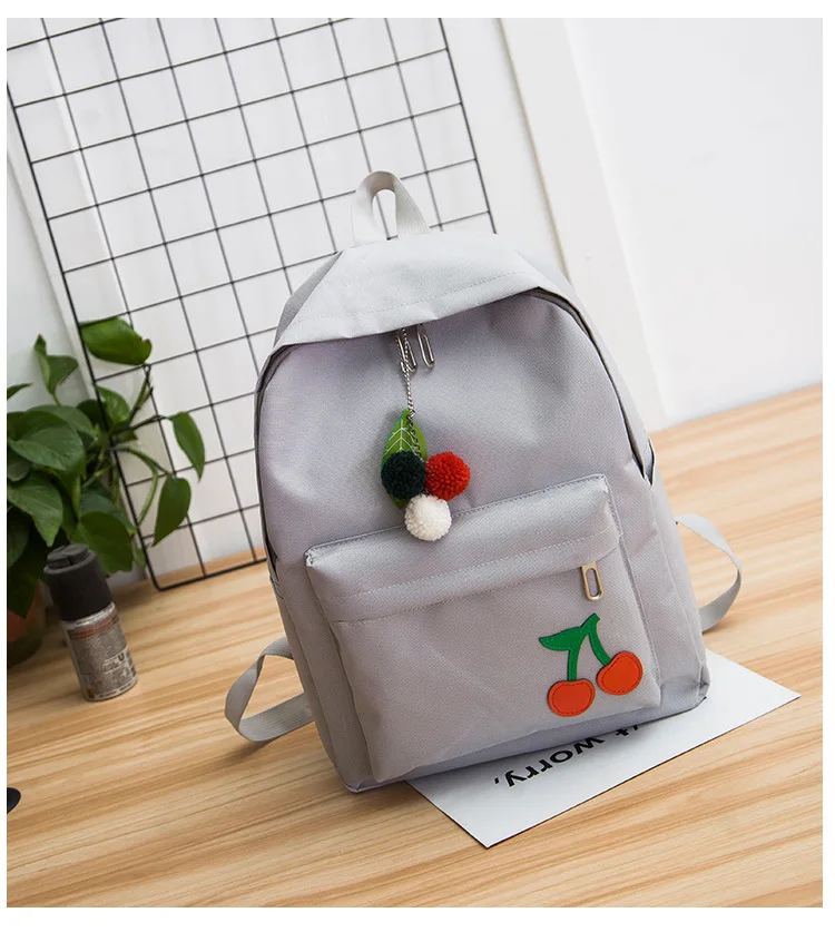 Модная новинка, холщовые сумки на плечо для девочек, простой рюкзак с фруктами, школьный рюкзак для студентов в студенческом стиле