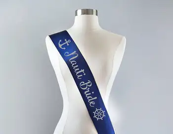 

custom navy blue glitter Nautical Bride wedding sash Bachelorette bridesmaind sashes Bachelorette gifts bridal party favors