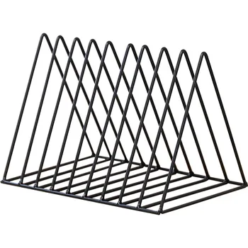 

Creative desktop metal gold bookshelf partition file finishing rack office storage cabinet