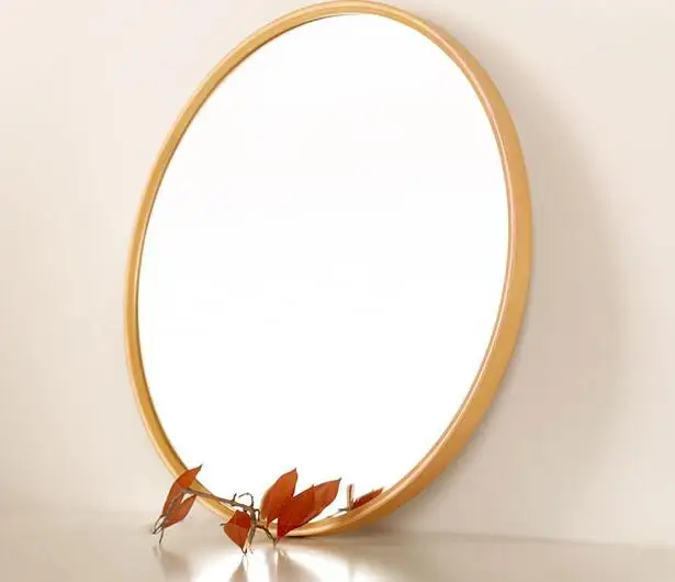 

Wall mirror. Solid wood makeup mirror. Bathroom mirror. Circular mirror.