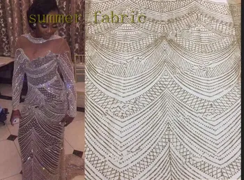 

Glitter African Lace Fabric 2017 Embroidered Nigerian Laces Fabric Bridal High Quality French Tulle Lace Fabric For Women