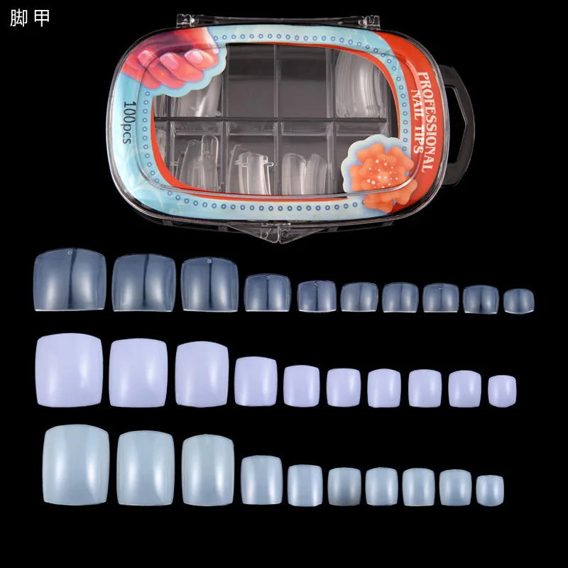 Wholesale Beauty 100pcs/set Acrylic Natural False Gel Toe Nail Art Tips