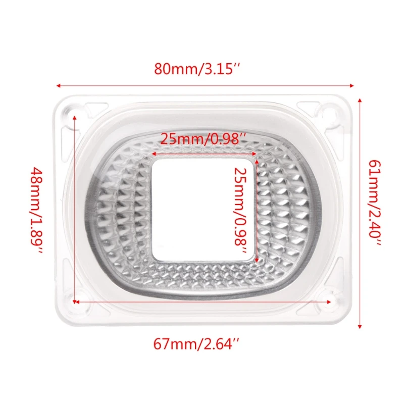 LED Lens Reflector For LED COB Lamps PC lens+Reflector+Silicone Ring Cover shade