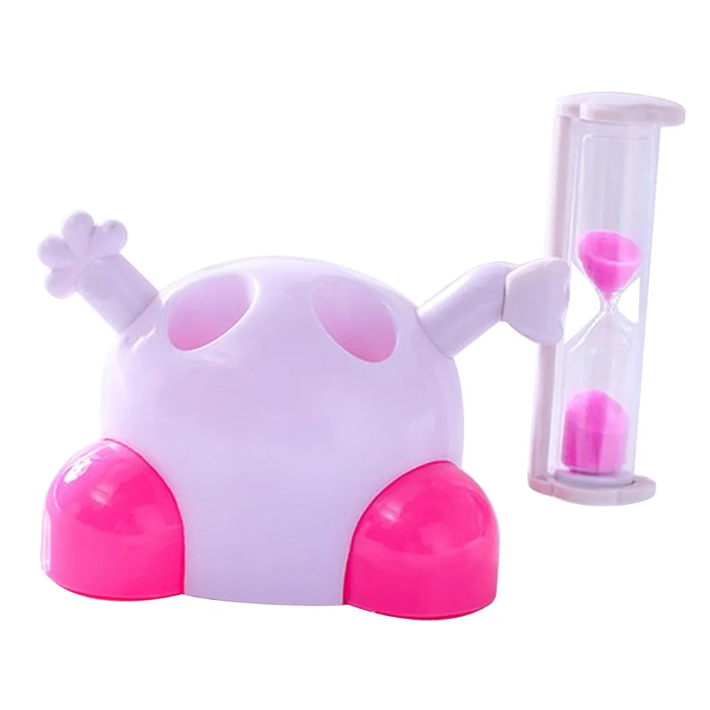 Toothbrush Holder Children Tooth Brushing Hourglass 3 Mins Countdown Timer Multi Function Bathroom Supply 