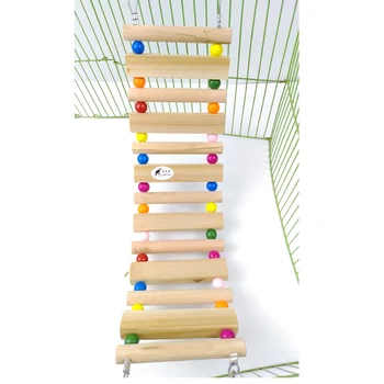 AHUAPET Parrot Toys Hammock With Stand Cage Platform Bird Cage Pappagallo Wood Stainless Steel Totoro Ladder Pigeon Supplies E 2