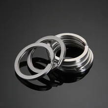 Aiovlo 20 шт./лот, брелок для ключей из нержавеющей стали, плоский держатель для ключей, раздельные кольца брелоки, аксессуары для изготовления ювелирных изделий DIY