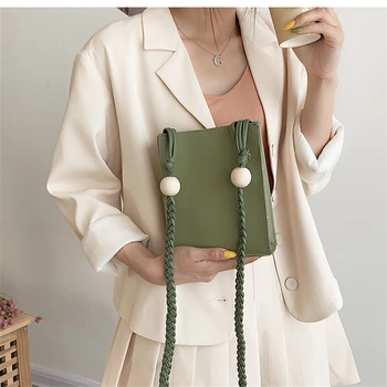 

Mini Flap Bag Leather Handbag Female Women Messenger Crossbody Bags Braided Shoulder Strap Shoulder Bag Sac à main