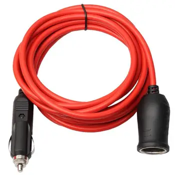 

12V 24V 10A Car Cigarette Lighter Socket Extension Cord Cable 12ft Red Car Cigarette Lighter Extension Cord