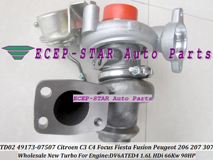 TD02 49173-07508 49173-07507 Turbocharger Peugeot Berlingo Citroen C3 C4 Ford Focus 1.6L HDi DV6ATED4 - (1)