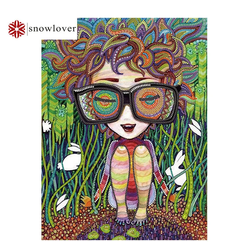 

Snowlover beads Needlework DIY bead Cross stitch Embroidery stitch Precise Printed painting portrait Pattern cross black