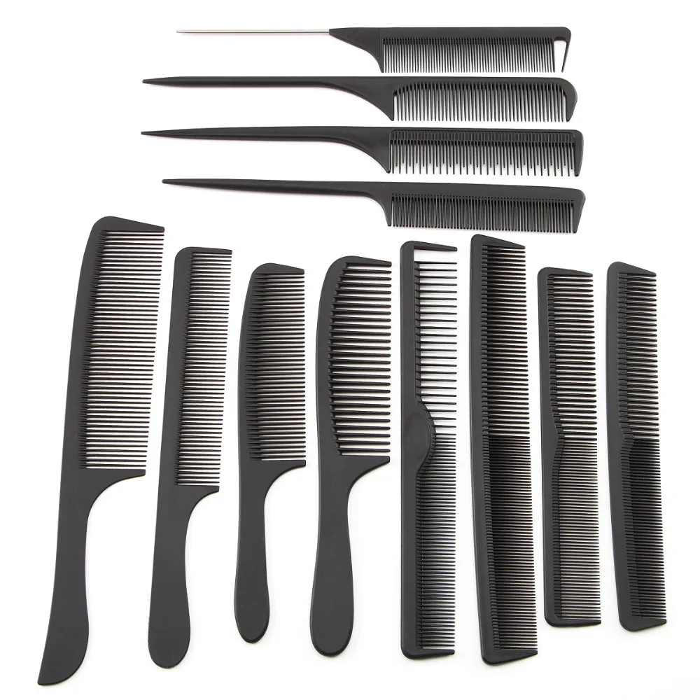 12pcs/set Professional Hair Brush Comb Salon Barber Anti-static Hair Combs Hairbrush Hairdressing Combs Hair Care Styling Tools