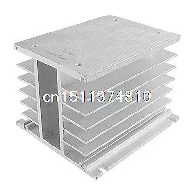 SSR 3 Phase Solid State Relay Heat Sink Silver Tone Aluminum Heatsink