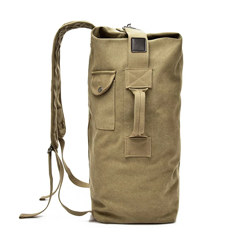 Men's Military Canvas Backpacks Multi-purpose Bucket Travel Bag Large Shoulder Bags Men Army Tourist Foldable Hand Bag XA1934C