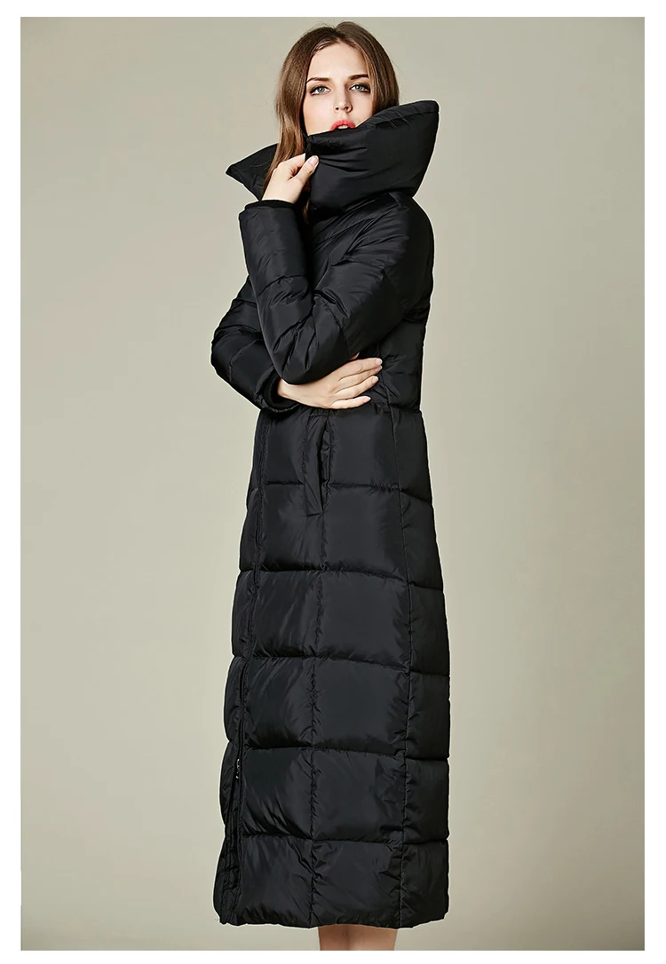 AYUNSUE Новинка, модная зимняя куртка, женские белые утиные парки, X-Long, тонкий супер теплый пуховик для женщин, mujer abrigo LX806