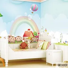 Пользовательские DIY Ткань и текстильные обои для стен матовый шелк для детской комнаты 3D настенные фрески дети мультфильм Радуга Домашний Декор