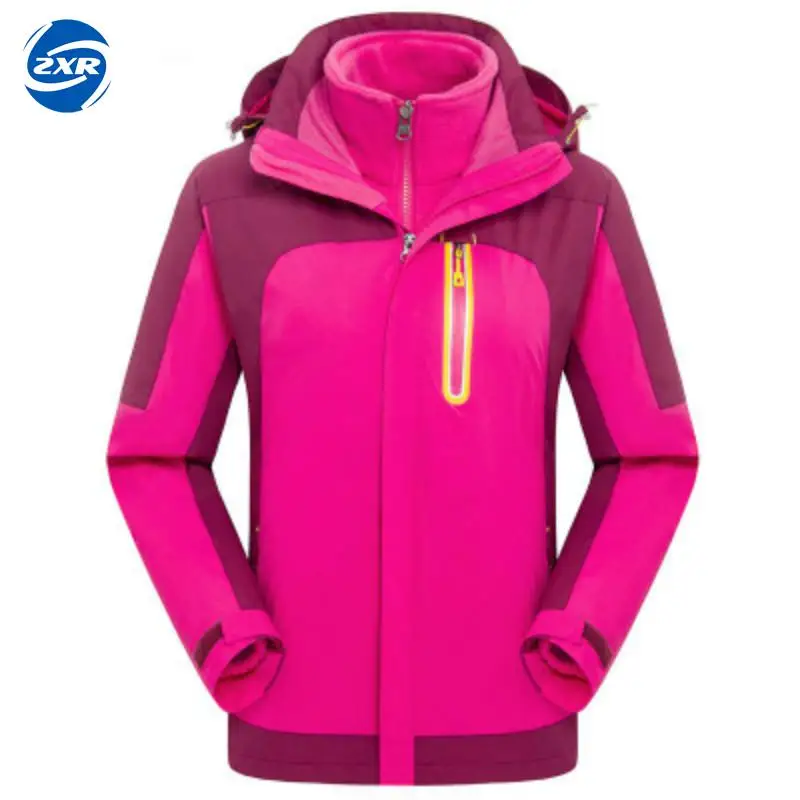 

Mountain Women Winter 2 Pieces Softshell Fleece Winter Jackets Outdoor Sports Waterproof Thermal Hiking Skiing Female Coats