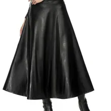 JOYINPARTYFashion Женская юбка из искусственной кожи, Женская юбка макси с высокой талией, Женская юбка с высокой талией