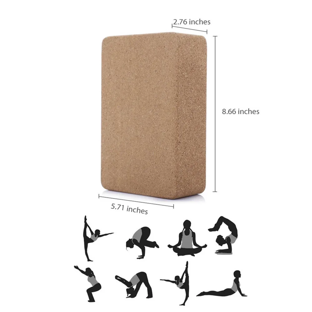 High Quality Cork Wood Yoga Block Exercise Fitness High Density