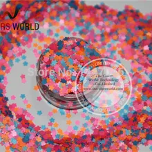 Mix неоновый Цвета растворителям цветок Форма блеск для ногтей лак и DIY украшения Размеры: 3 мм 1 упаковка = 50 г