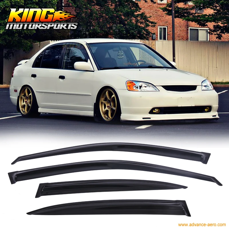 

For 01-05 Honda Civic ES1 ES2 7Th Gen Sedan Mugen Style Window Visor Rain Guard