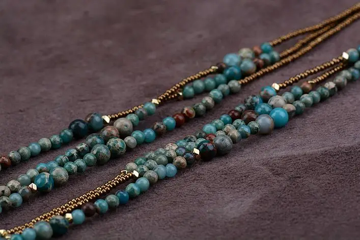 Natural Stones with Seed Beads 3 Layered Beaded Necklace High Fashion Bohemia Women Statmement Necklace Dropshipping