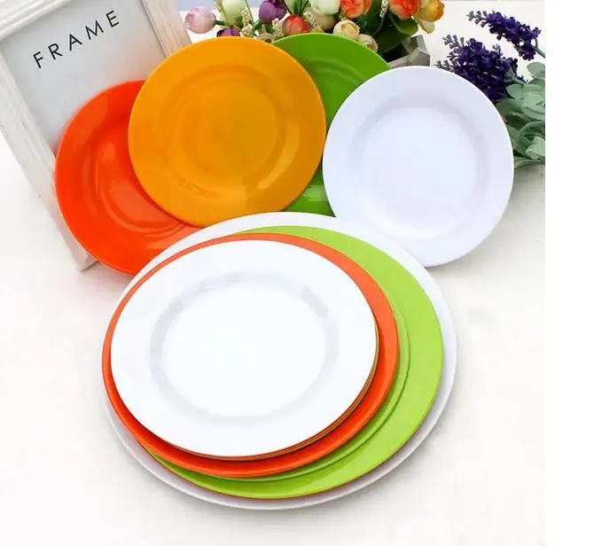 

7 Inch Round Melamine Dinnerware Set, Round Melamine Dinner Plates-Pack of 6