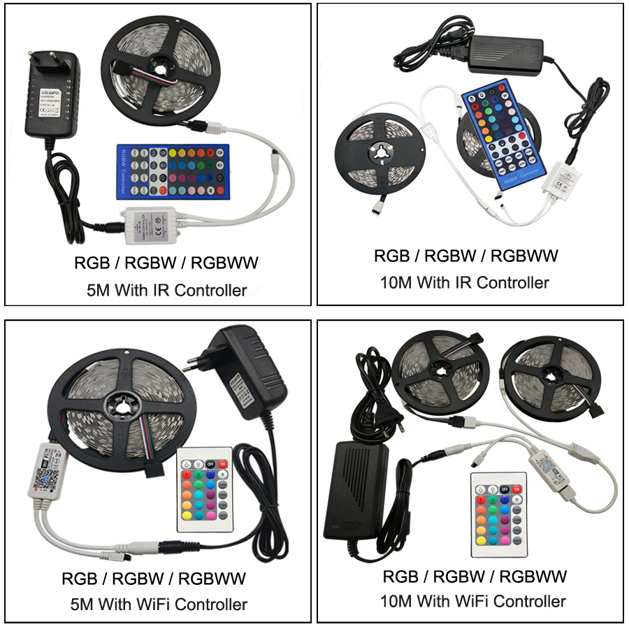 Светодиодная лента 5050 RGB RGBW / RGBWW WiFi 10 м 5 12 В постоянного тока светодиодная полоса