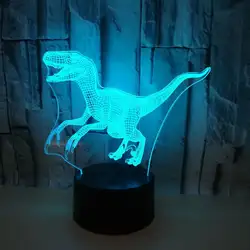 Импортные товары динозавра 3d лампы Красочный светодиодные визуальной подарок украшения атмосфере 3d Малый стола свет в ночь