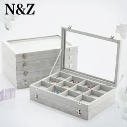 N & Z 35*24*5 см серый ювелирные изделия Дисплей Box стенд держатель место кольцо/Цепочки и ожерелья/Подвеска/серьги Дисплей лоток Экспонент A255