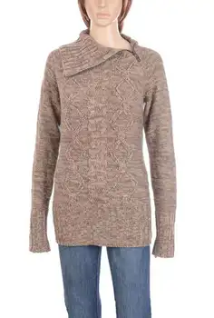 

Women's Turtle Neck Zipper Soft And Warm Cable Knit Sweater Pullover