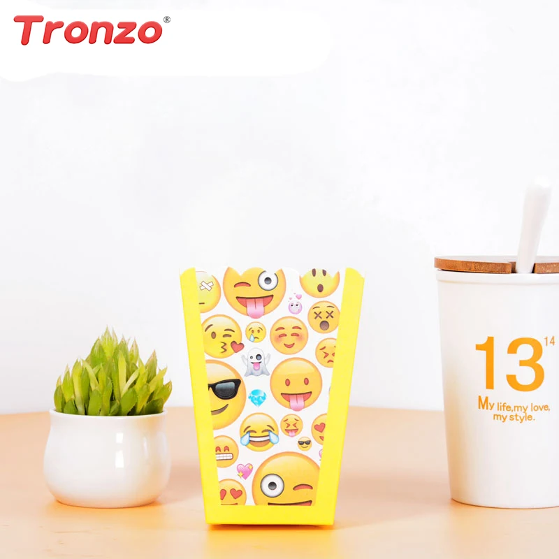 

Tronzo Smile Face Emoji Popcorn Box Cartoon Paperboard Candy Box Birthday Party Decorations Wedding Movie Supplies Kis Favors