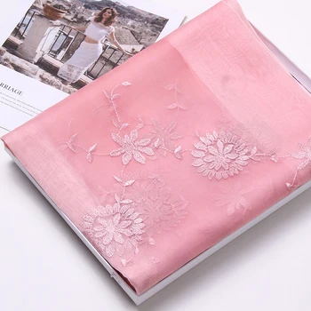 

Ladies Silk Wool Blending Scarf 2019 Brand Shawls and Wraps for Women Multifunction Embroidery Chiffon Silk Scarves
