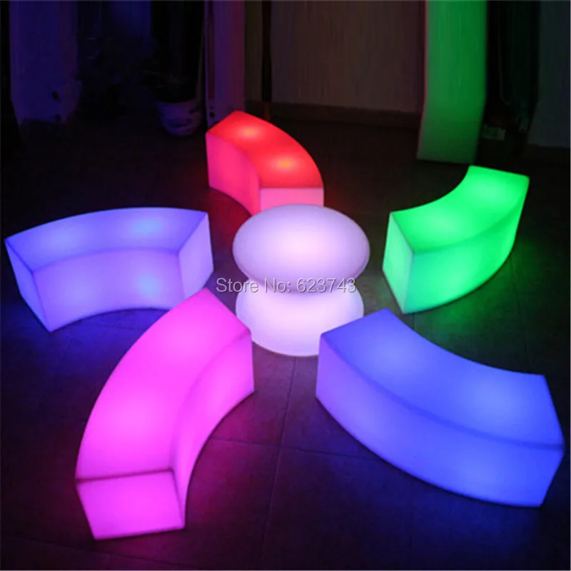 Modern Art deco Plastic waterproof font b rechargeable b font Arc shaped snake led bar chair